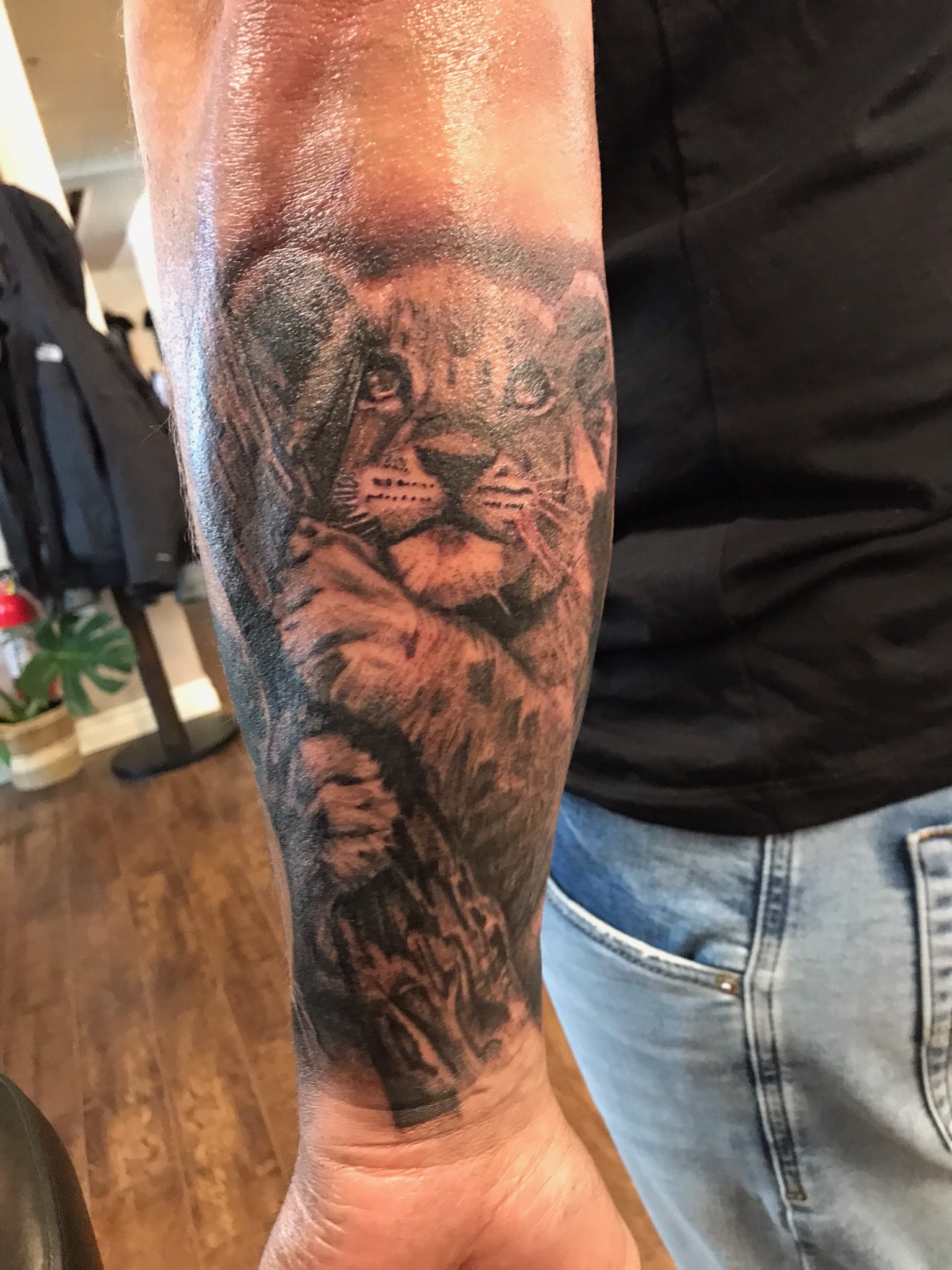 Baby lion cub tattoo
