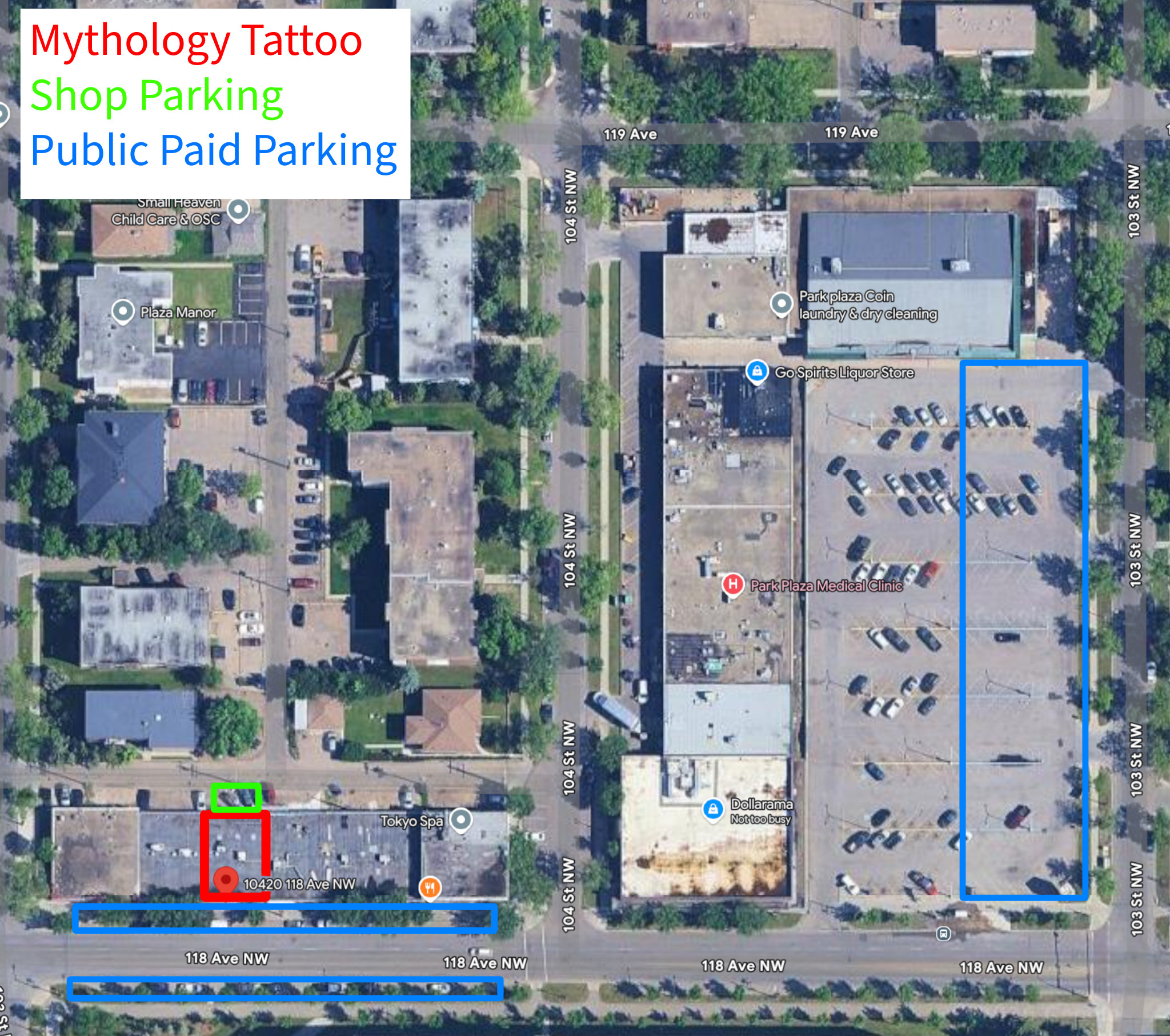 Parking area near Mythology Tattoo